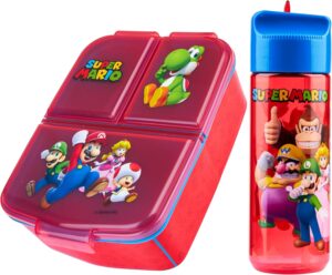 Set Super Mario boîte à goûter 3 compartiments et gourde