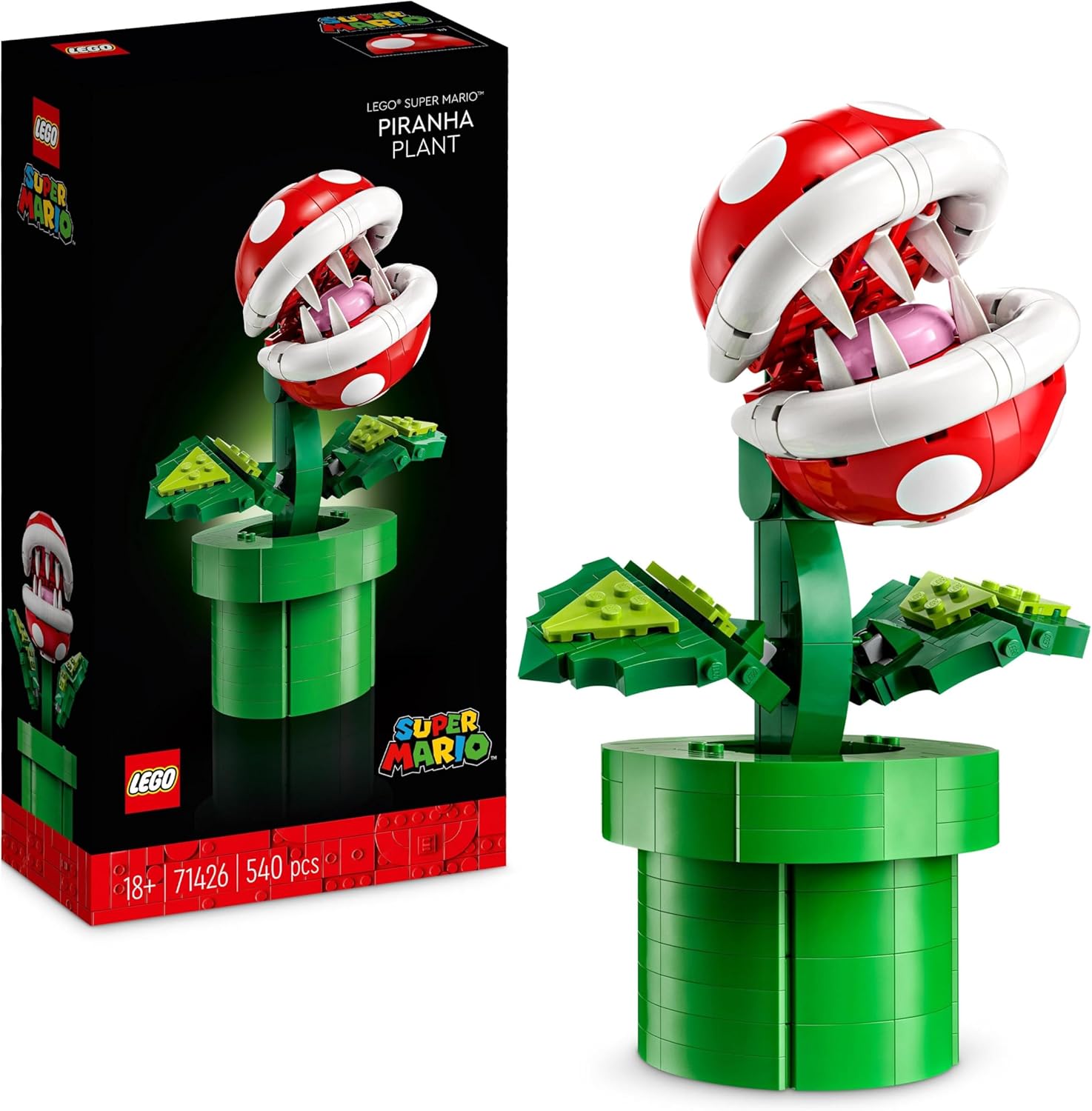 Plante Piranha LEGO Super Mario articulée avec tuyau et 2 pièces 71426