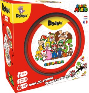 Dobble Super Mario en boîte métal, jeu de cartes familial