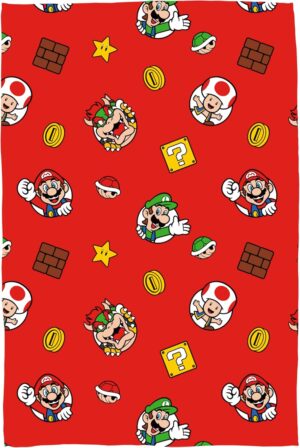 Couverture polaire Super Mario Nintendo Here We Go Again 100 x 150cm