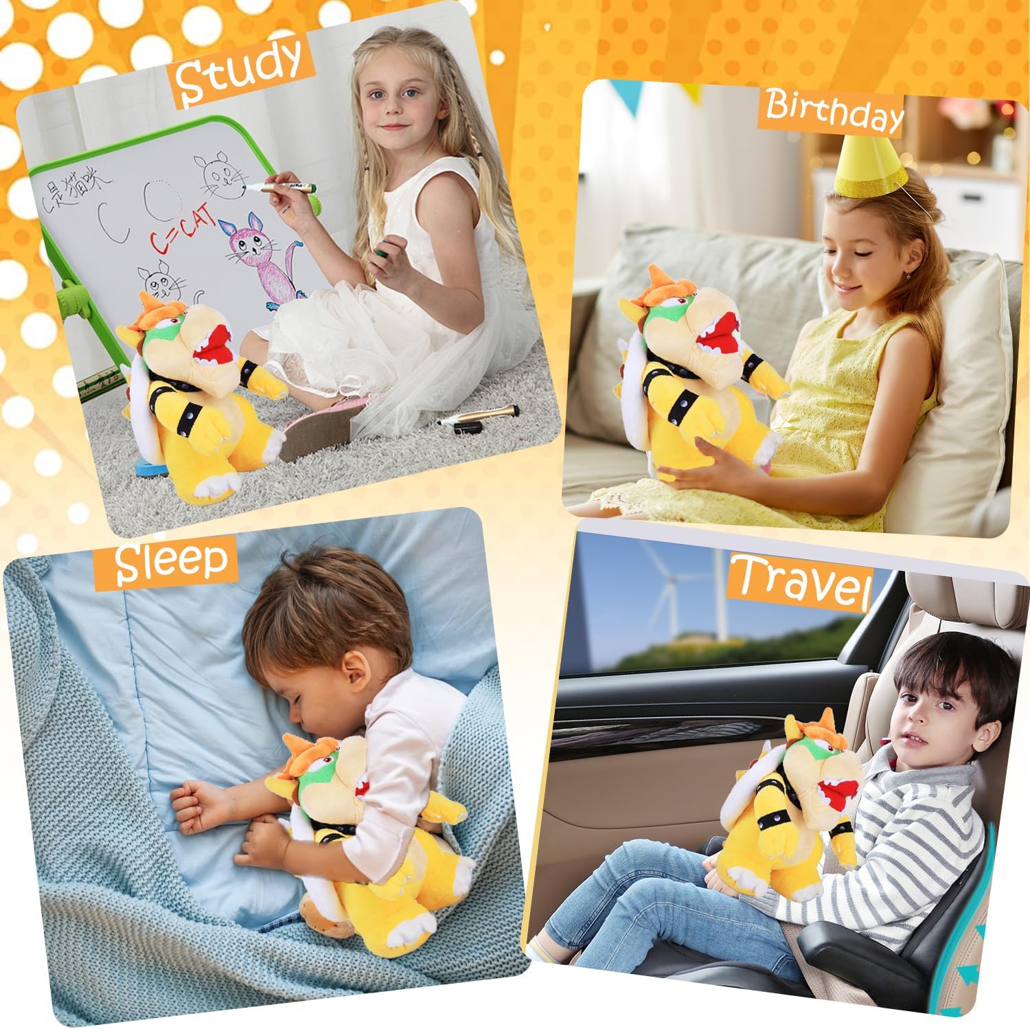 Peluche Bowser de Mario en peluche courte 25 cm – Image 7