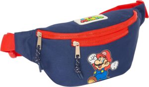 Sac banane Mario Super Mario World bleu marine avec poche extérieure
