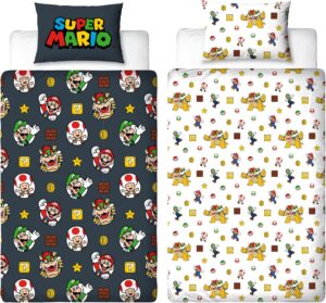 Parure de lit Nintendo Super Mario réversible Mario, Luigi et Bowser