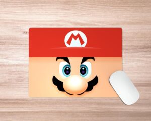 Tapis de souris Mario personnalisable avec face print 21 x 18 cm