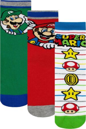 Lot de 3 chaussettes enfant Super Mario avec Mario