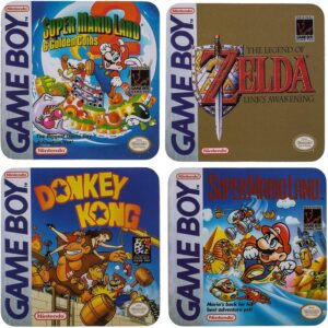 Lot de 4 dessous de verre Nintendo Game Boy avec Super Mario Land