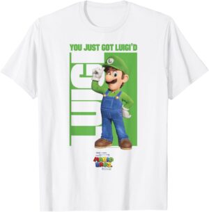 T-shirt Luigi You Just Got Luigi'd Logo, The Super Mario Bros. Movie