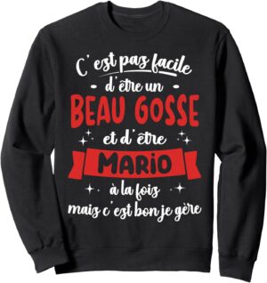 Sweat Mario beau gosse, idée cadeau humour anniversaire