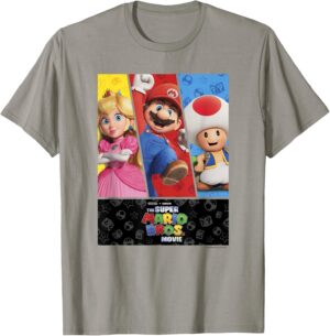 T-shirt Trio Panels Mushroom Kingdom The Super Mario Bros. Movie