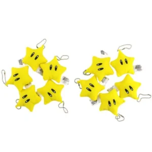 Porte-clé Mario étoile en polyester 5 CM x 5 pièces