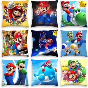 Coussin enfant Mario 45x45cm avec 28 modèles