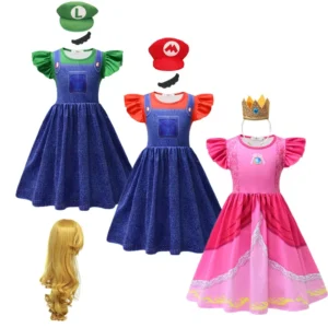 Robe de déguisement Mario et Luigi pour fille