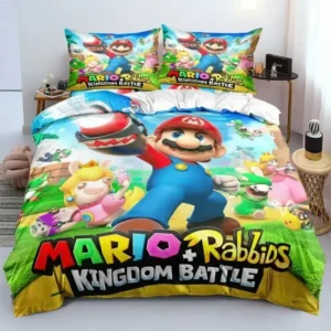 Housse de couette Mario lit double en polyester, modèle au choix
