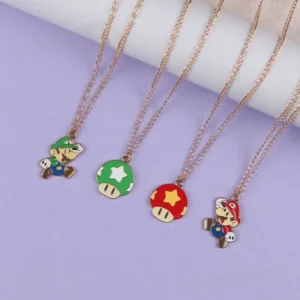 Collier Mario Bros à pendentif en alliage de zinc