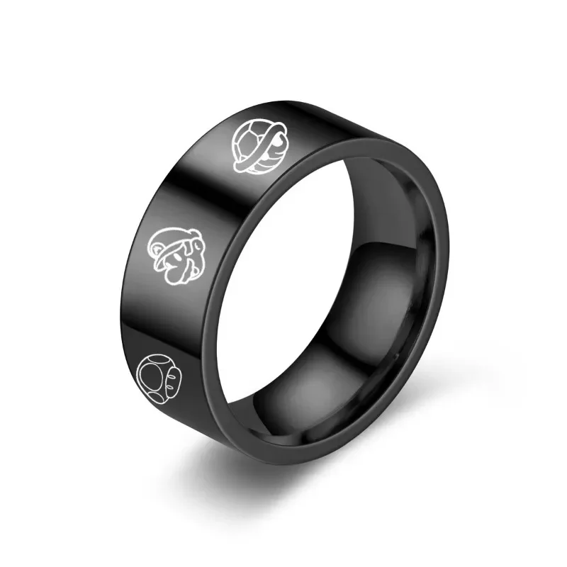 Bague Super Mario Bros en acier inoxydable, modèle argenté ou noir – Image 4
