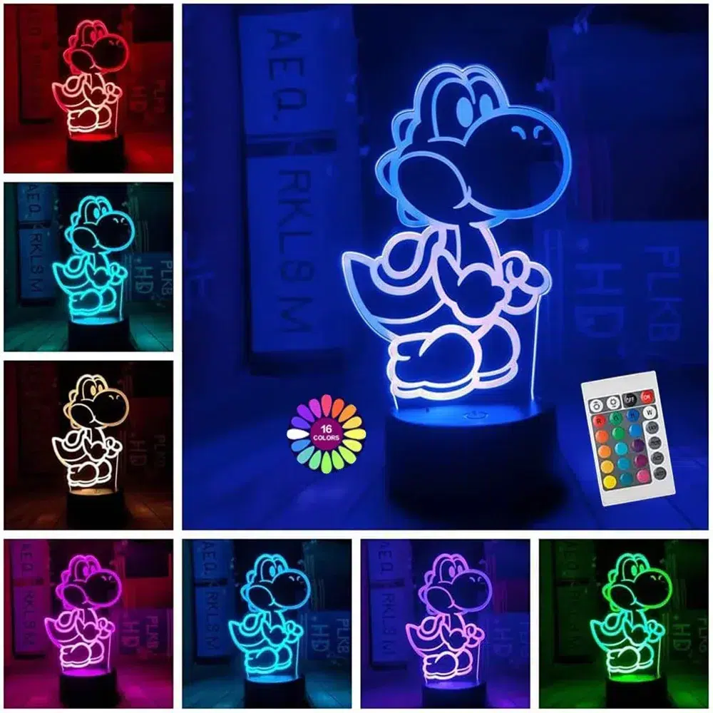 Lampe Yoshi Mario en plastique 15cm