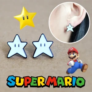 Boucles d’oreilles Mario étoile en alliage
