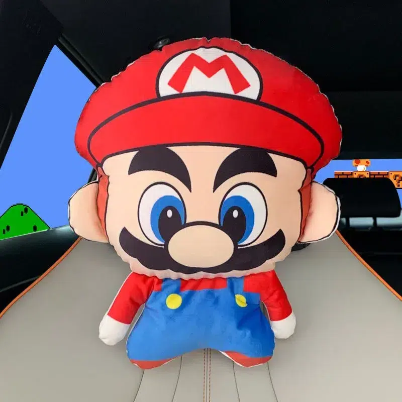 Coussin de cou Mario pour voiture en polyester 30cm – Image 6