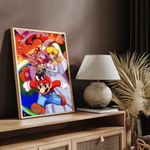 Poster Mario avec Peach et Bowser