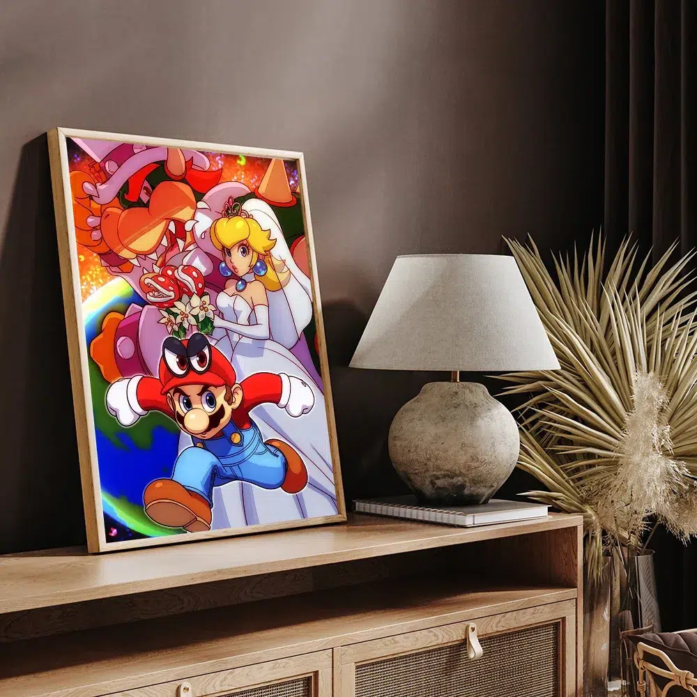 Poster Mario avec Peach et Bowser