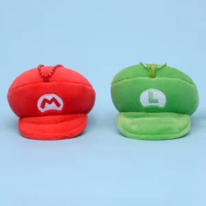 Porte-clés casquette Mario en polyester, vert ou rouge