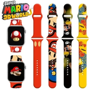 Bracelet Apple Watch Mario en silicone, tailles 42 44 45 49 MM, 38 40 41 MM