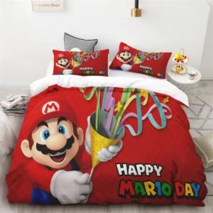 Housse de couette Mario rouge en polyester
