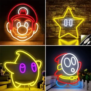 Lampe néon Mario 35cm en plastique