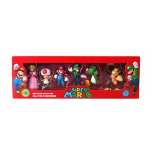 Lot de 6 figurines Mario avec Peach, Luigi et Yoshi