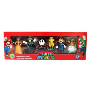 Lot de 6 figurines Mario avec Daisy, Luigi et Lakitu