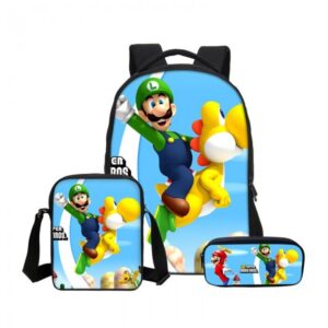 Ensemble Luigi & Yoshi avec sac, sacoche et trousse Mario