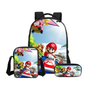 Ensemble 3 pièces Mario Kart avec Mario, sac, sacoche et trousse