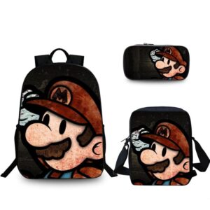 Ensemble 3 sacs Paper Mario sombre avec Mini Mario 2D vintage