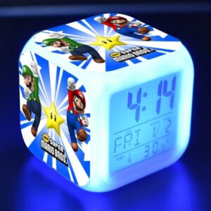 Réveil LED Luigi & Mario cube 8x8x8cm