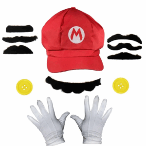 Déguisement Mario et Luigi avec barbe en polyester