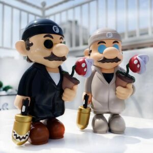 Figurine Mario Japonais 23cm avec modèles Noir, Rose, Bleu, Gris
