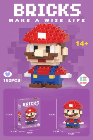 Blocs de construction Super Mario en plastique 162 pièces, Mario ou Luigi