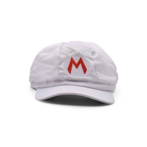Casquette blanche Mario avec M brodé