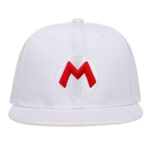 Casquette blanche Mario avec M brodé