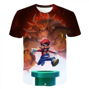 T-shirt Mario avec Bowser et tunnel