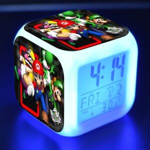 Réveil LED Mario avec Bowser, Yoshi et Luigi