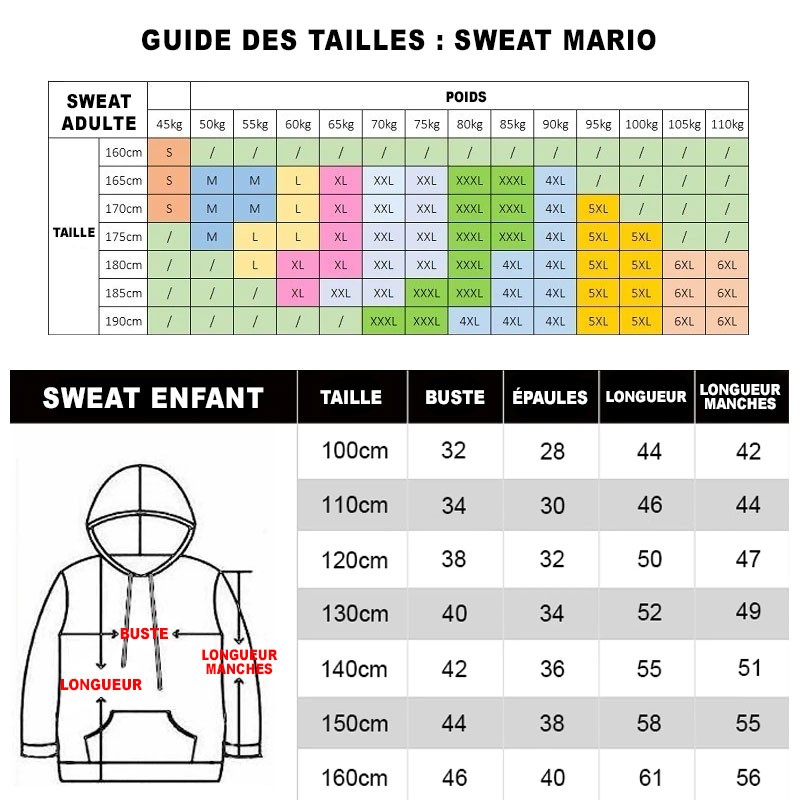 Sweat Mario Kart Mario du 100 au 4XL – Image 2