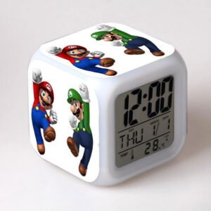 Réveil cube LED Mario et Luigi