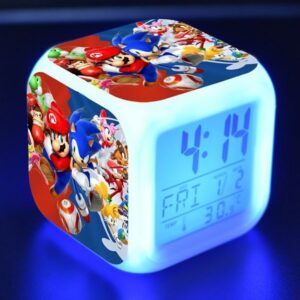 Réveil LED Mario & Sonic cube 8x8x8cm