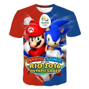 T-shirt Mario & Sonic 2016 en polyester