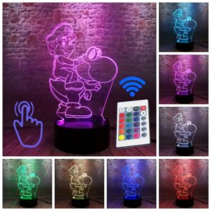 Lampe 3D Mario & Yoshi en acrylique 17 centimètres
