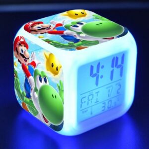 Réveil LED Mario & Yoshi format cube