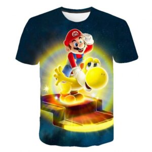 T-shirt Mario & Yoshi Lumière en polyester