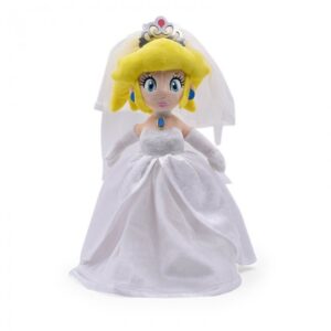 Peluche Princesse Peach robe blanche en polyester 32cm