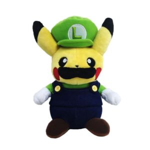 Peluche Pikachu en tenue de Luigi, 10 ou 20 centimètres